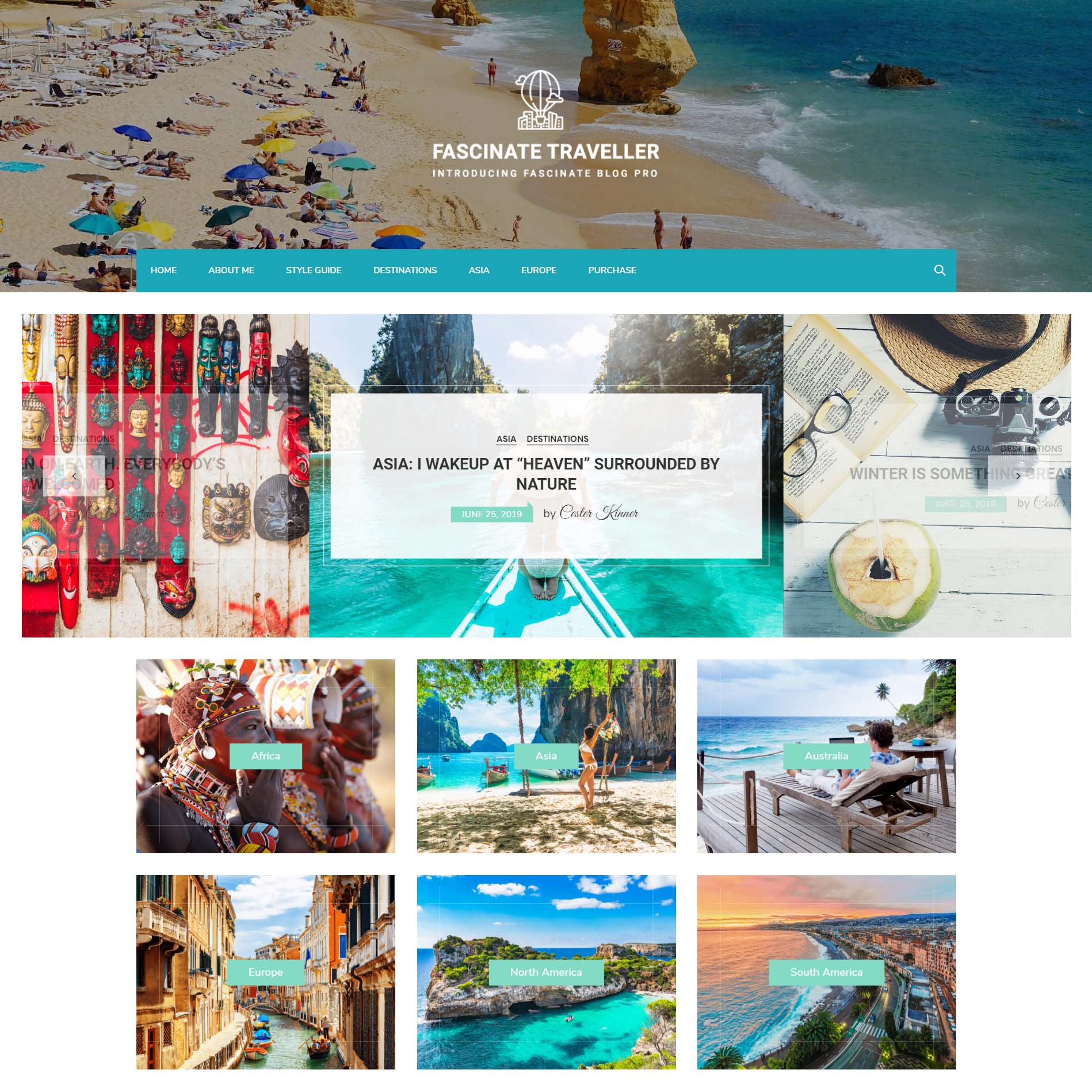 Fascinate Pro theme demos 2