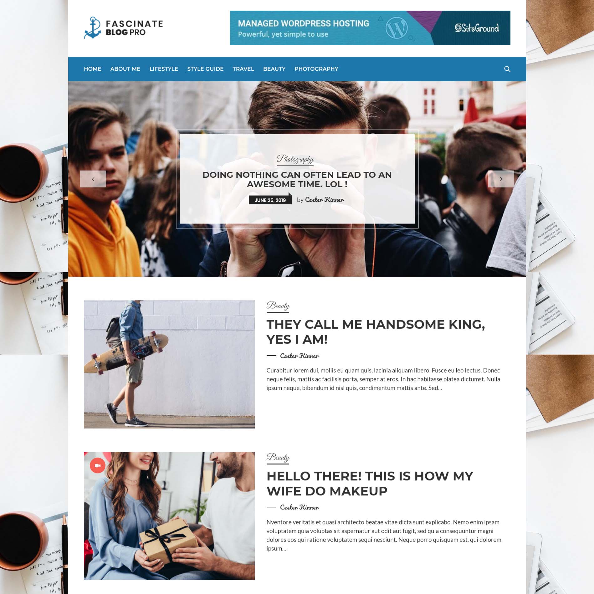 Fascinate Pro theme demos 3